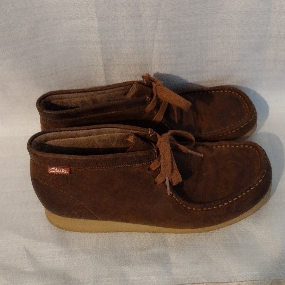 Clarks Collection Wallabee Brown Leather Moccasin Driving Shoes/Boots–men's 8.5 - Picture 2 of 5